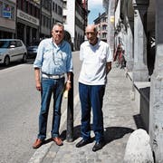 Hansruedi Mathies (links) und Kurt Nef wollen mehr Ruhe und Sicherheit ins Städtli bringen. (Bild: Urs M. Hemm)