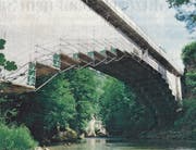 Nicht Christos Werk: Das eingerüstete Thurviadukt 1 bei Krummenau wird saniert. (Bild: PD)