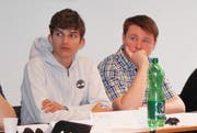 Nino Briker und Eric Schmid am Jugendforum der SAB. (Bild: PD, Bern, 11. Mai 2019)