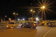 Das Bild zeigt die beiden Unfallfahrzeuge. (Bild: Stadtpolizei St.Gallen)