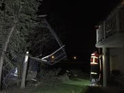 In der Gemeinde Montlingen richtete «Uwe» grosse Schäden an. (Bild: Kapo SG)