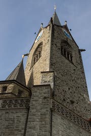 Der Turm der Kirche St. Paul in Luzern. (Bild: Philipp Schmidli, 30. August 2017)