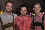 Sie sind definitiv keine Oktoberfest-Neulinge mehr: Sergio Frei, Dario Fankhauser und Roman Polanski. (Bild: Chris Marty/frauenfeld-events.ch)