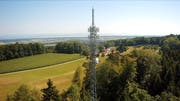 Blick vom Sendemast in Richtung Bodensee. (Bild: Mario Testa)