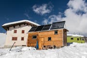 Das Tiny House der Familie Vins. Bild: Ester Unterfinger/Swissinfo.ch (Februar 2019)