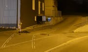 Due Unfallstelle an der St.Gallerstrasse in Engelburg. (Bild: Kantonspolizei St.Gallen - 4. April 2019)