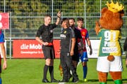 Rote Karte für den Trainer: Beim Spiel vor einer Woche gegen den FC Basel II hat der Schiedsrichter SC-Brühl-Coach Heris Stefanachi wegen Reklamierens vom Feld gestellt. (Bild: SC Brühl)