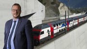 Befürchtet ein Verkehrschaos bei einer Schliessung des Lötschberg-Basistunnels: der Walliser CVP-Nationalrat Philipp Matthias Bregy. (Bild: Keystone/Montage_CH Media)