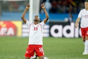 Wie lange können die Schweizer mit ihren Fussballern wie Gelson Fernandes (Bild) an der WM in Russland mitjubeln? (Bild Peter Klaunzer, Keystone)