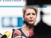 Karin Keller-Sutter gab vergangene Woche an einer Medienkonferenz ihre Kandidatur für den Bundesrat bekannt. (Bild: Thomas Hary)