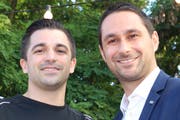 FC-Präsident Thomas Würth und der Amriswiler Stadtpräsident Gabriel Macedo. (Bild: Trudi Krieg
