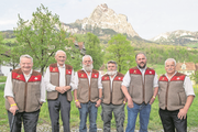 Die Wetterpropheten (von links): Martin Horat, Peter Suter, Martin Holdener, Karl Hediger, Roman Ulrich und Alois Holdener. (Bild: Erhard Gick)