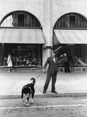 Ein Flaneur mit offenen Augen und Ohren: Autor Paul Nizon mit Hund Flen 1972 in Zürich (Foto: Willy Spiller)