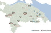 9 der 42 Projekte sind noch nicht bewilligt. (Quelle: Kanton Thurgau/Karte: viv)