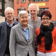 Arne Engeli, Susanne Dschulnigg, Helmut Luz und Lilo Radeberger organisieren den internationalen Bodensee-Friedensweg. (Bild: Urs Brüschweiler)