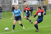 Diana Brändle (links) kommt mit ihrer Mannschaft nicht vom Fleck. Neckertal-Bütschwil belegt in der Tabelle aktuell nur Platz 5. (Bild: Beat Lanzendorfer)