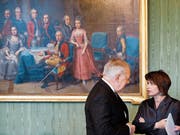 Die abtretenden Bundesräte Johann Schneider-Ammann und Doris Leuthard. (Bild: Peter Klaunzer/Keystone (Bern, 11. November 2016))