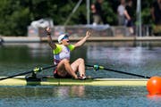 Die Schnellste im Skiff: Jeannine Gmelin. (Bild: Dominik Wunderli (Luzern, 15. Juli 2018))