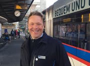Reto Wirth (47), Fahrdienst VBL, am SchmuDo am Bahnhof Luzern (Bild: Roman Hodel, 28. Februar 2019)