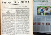 Gewaltige Veränderung: Ein Vergleich zwischen der ersten Appenzeller Zeitung vom 5. Juli 1828 und der Jubiläumsausgabe vom 5. Juli 2018. (Bild: Roger Fuchs)