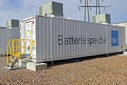 Ein solcher Container mit einem Lithium-Ionen-Akku könnte bald in Steinach stehen. (Bild: zVg/EKZ)
