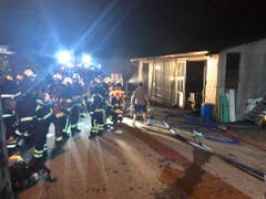 Feuerwehr, Polizei und Ambulanz sind im Einsatz. (Bild: Kapo AG)