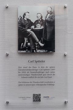 Die Gedenktafel erinnert an Carl Spitteler (1845-1924). (Bild: Boris Bürgisser, Luzern, 15. März 2019)