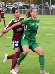 Die 17-jährige Géraldine Ess hat einen Stammplatz bei St. Gallen-Staad und gehört dem U19-Nationalkader der Schweiz an. (Bild: Lukas Pfiffner)