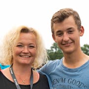 Sandra Gutknecht mit Sohn Jan, der bei den Einsteigern startete.