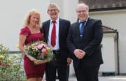 Esther Beerle-Eicher, Pfarrer Thomas Beerle und Kirchgemeindepräsident Michael Berger. (Bild: PD)