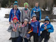 Sieben Urner stehen im Final: (hinten von links) Livio Gisler, Robin Zurfluh und Luca Gisler; vorne von links: Jonas Zurfluh, Noe Huwyler, Noah Gisler und Daniel Kaiser
