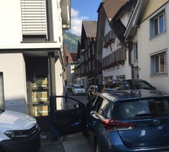 In der Schmiedgass in Stans gibts kein Durchkommen. (Bild: Richard Pickis)