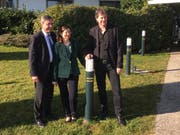 Das Hotelier-Ehepaar Stephan und Bernadette Hinny (l.) und Architekt Thomas Mauchle. (Bild: Martin Rechsteiner)