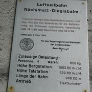 Die Bahn überwindet auf einer Länge von knapp einem Kilometer rund 500 Höhenmeter.