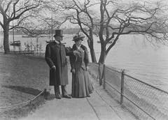 Carl Spitteler im Jahr 1908 mit Tochter Anna in Hamburg. (Bild: Nachlass Carl Spitteler, Schweizerisches Literaturarchiv, Bern)