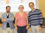Projektleiter Enzo Schrembs sowie Daniela Hälg und Remo Rusca vom genossenschaftlichen «VillageOffice» begleiten die Ansiedlung eines Coworking-Büros in Kreuzlingen. (Bild: Manuela Olgiati)