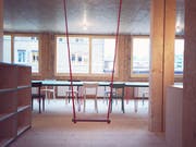 Ein Blick ins Innere des «Lattich»-Holzbaus.