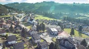 Blick auf das Schulareal im Zentrum von Eggersriet, das neu konzeptioniert werden soll. Bild: Ralph Ribi (31. Januar 2018)