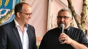 OK-Präsident Daniele Ventaglio (rechts) und der Gemeindepräsident der Gastgebergemeinde, Lucas Keel.