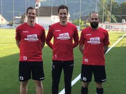 Bestreiten noch zwei Spiele mit dem Fanionteam des FC Schattdorf; von links: Ralph Bomatter, Raphael Imhof und Philipp Gisler. (Bild: PD)