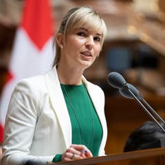 Diana Gutjahr während einer Session im Nationalrat. (Bild: Keystone, Peter Klaunzer)