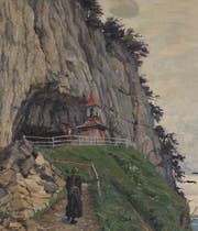Das kleinere Ölbild «Wildkirchli» malte Martha Cunz 1910. Es kam als Schenkung von Elisabeth und Arnold Bächler 2005 in die Sammlung des Kunstmuseums St.Gallen. (Bild: Kunstmuseum St.Gallen/Sebastian Stadler)
