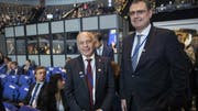 Ueli Maurer und Nationalbankpräsident Thomas Jordan am IWF-Treffen in Washington. (Bild: Keystone)