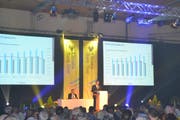 Die Generalversammlung der Clientis Bank Thur fand in der Mehrzweckhalle Schafbüchel in Ebnat-Kappel statt. (Bild: Adi Lippuner)