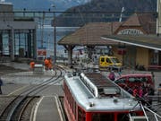 Die Station der Rigi Bahnen in Vitznau. (Bild: Nadia Schärli, 29. März 2016)
