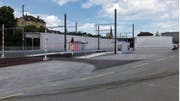 Die neue AB-Haltestelle Güterbahnhof am westlichen Ende der alten Güterschuppen. (Illustration: Appenzeller Bahnen - 25. Februar 2019)