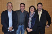 Die Gemeinderäte Lorenz Stopper, Markus Irsslinger, Ewa Zwick und Gemeindepräsident Bruno Lorenzato üben harsche Kritik an den kantonalen Behörden. (Bild: Urs Brüschweiler)