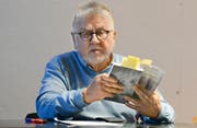 Valentin Vincenz erntete für seinen ersten Roman grossem Applaus. (Bild: Hansruedi Rohrer)
