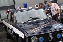 Auch ein altes Polizei-Fahrzeug gab es am Alfa-Romeo-Treffen in Altdorf zu bestaunen. (Bild: Florian Arnold, 24. Juni 2018)