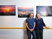 Sonnhalde Menzingen: Dani und Daniela Hegglin zeigen im Zentrum Sonnhalde eine Ausstellung mit Bildern des Kanton Zug. (Bild: Stefan Kaiser (Menzingen, 29 Mai 2018))